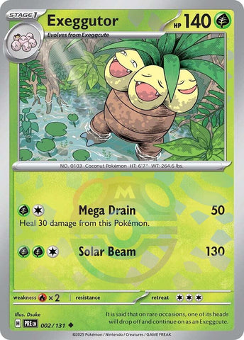Exeggutor (002/131) (Master Ball Pattern) [Scarlet & Violet: Prismatic Evolutions]