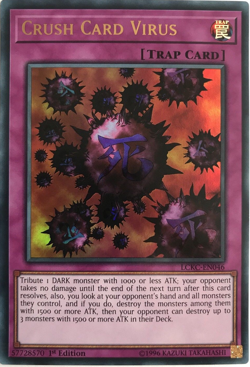 yugioh crush card virus errata Amazon.com: YU-GI-OH! - (PGL2-EN070) - Premium Gold: Return of The Bling - 1st Edition Card Errata:Eradicator Epidemic Virus |