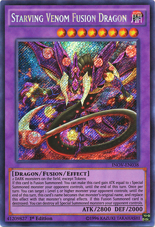 yugioh venom cards Yu-Gi-Oh Starving Fusion Dragon INOV-JP038 Ghost Rare MINT Japan 2 DARK monsters on the field Yu-Gi-Oh Card - BLLR-EN006 -