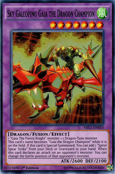 yugioh card gaia the dragon champion YU-GI-OH! - Sky Galloping (MIL1-EN010) - Millennium Pack 1-1st Edition 2600 Defense Sky Galloping Gaia the Dragon