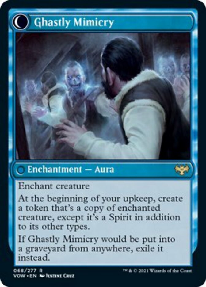 mtg mimic card Mirrorhall Mimic // Ghastly Mimicry [Innistrad: Crimson Vow]