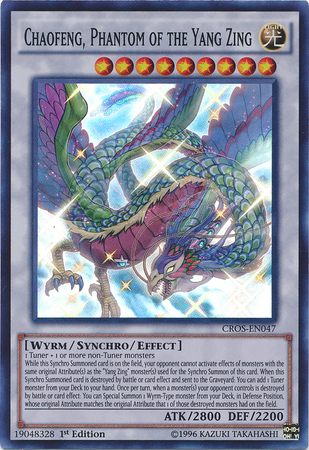 yugioh yang zing cards Yu-Gi-Oh! - Chaofeng, Phantom of the Yang Zing (CROS-EN047) - Crossed Souls - 1st Edition