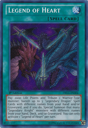 rare yugioh magic cards Legend of Heart [DRLG-EN006] Secret Rare