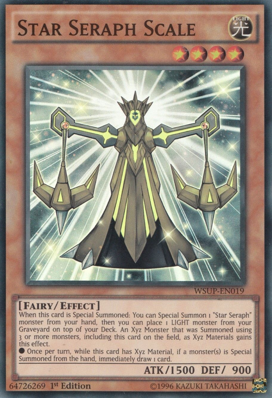 star yugioh card Star Seraph Scale [WSUP-EN019] Super Rare